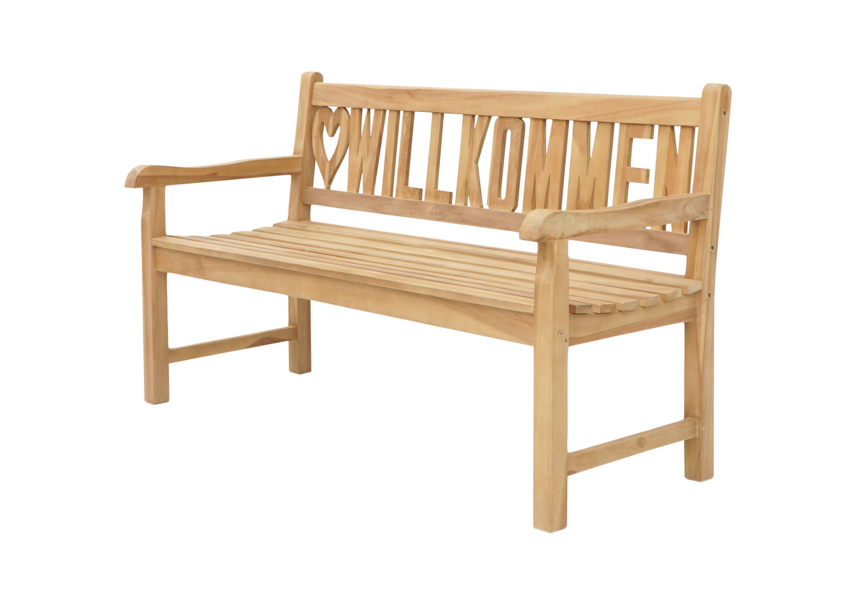 Gartenbank ♥WILLKOMMEN | Teakholz | 150 cm 