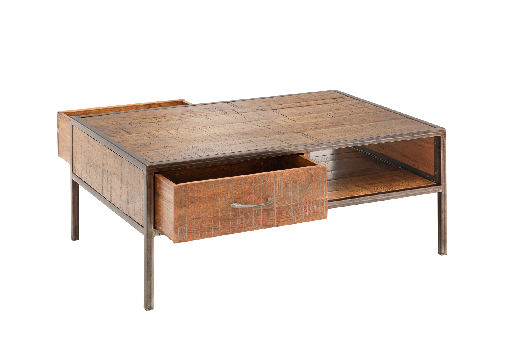 Unikat Couchtisch PRIYA 2 | massives Altholz recycelt | multifarbig | 6 Schubladen Unikat Couchtisch PRIYA 2 | massives Altholz recycelt | multifarbig | 6 Schubladen