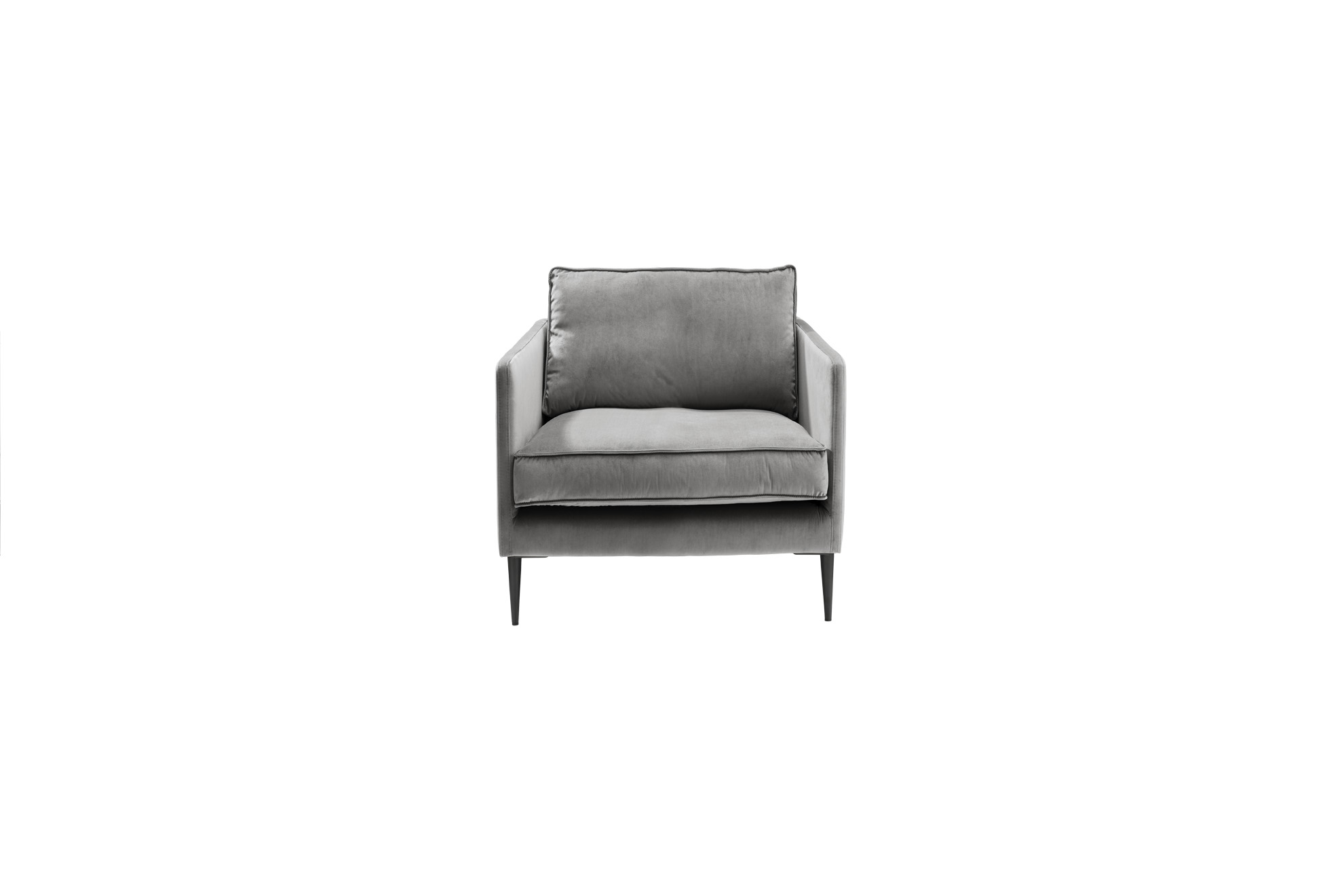 Accent-Sessel FRITZ in Samt-Velours silbergrau, ca. 72 cm breit