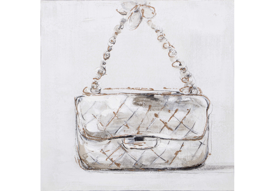 Unikat-Leinwandbild Handtasche II I Acryl auf Leinwand | 30 x 30 cm