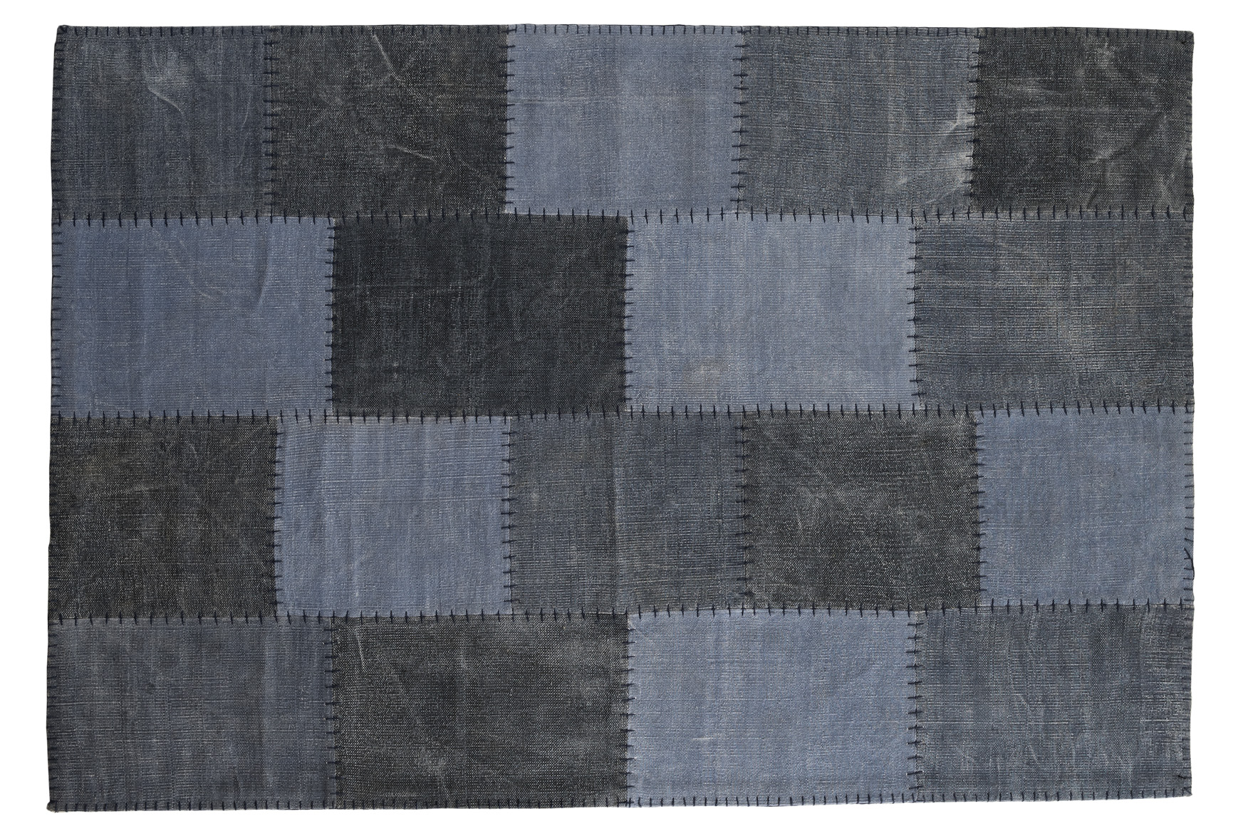 Vintage-Teppich blau STONE PATCH