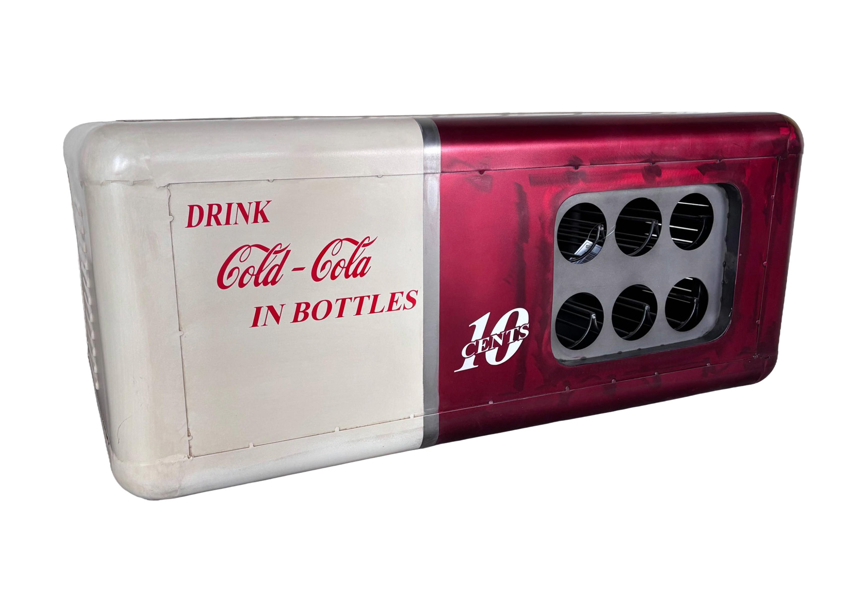 Couchtisch-Bar Retro COLD-COLA | Metall vintage rot/weiss | 109 x 60 cm