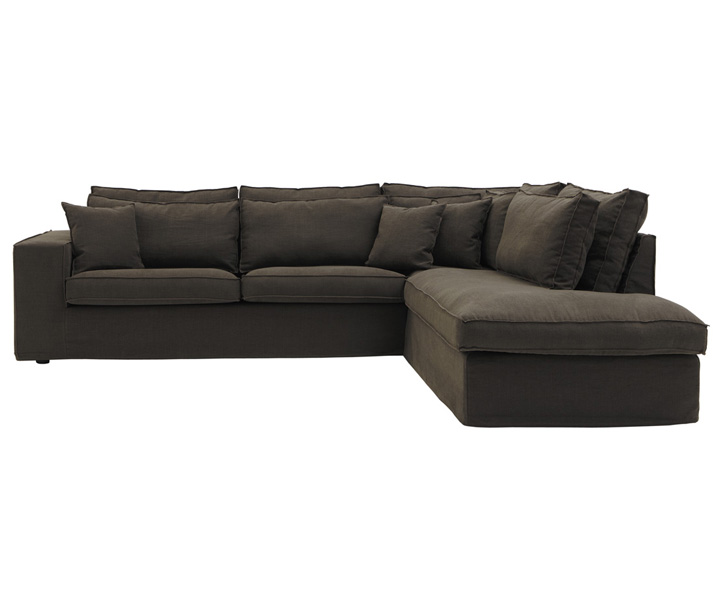 Ecksofa Ottomane rechts (Stoff Shadow 83 Cacao)