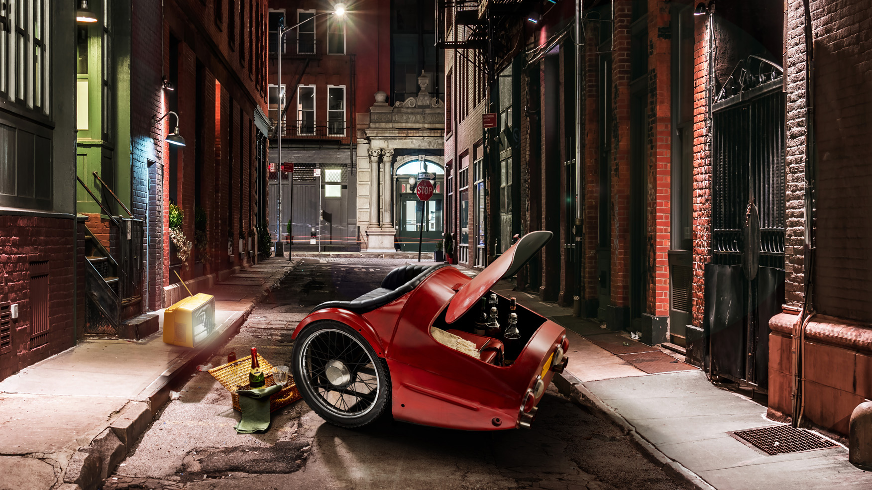 Autosofa DINO | Heck in Ferrari-rot | Sitz und Rücken echt Leder schwarz | für Ferrari-Fans