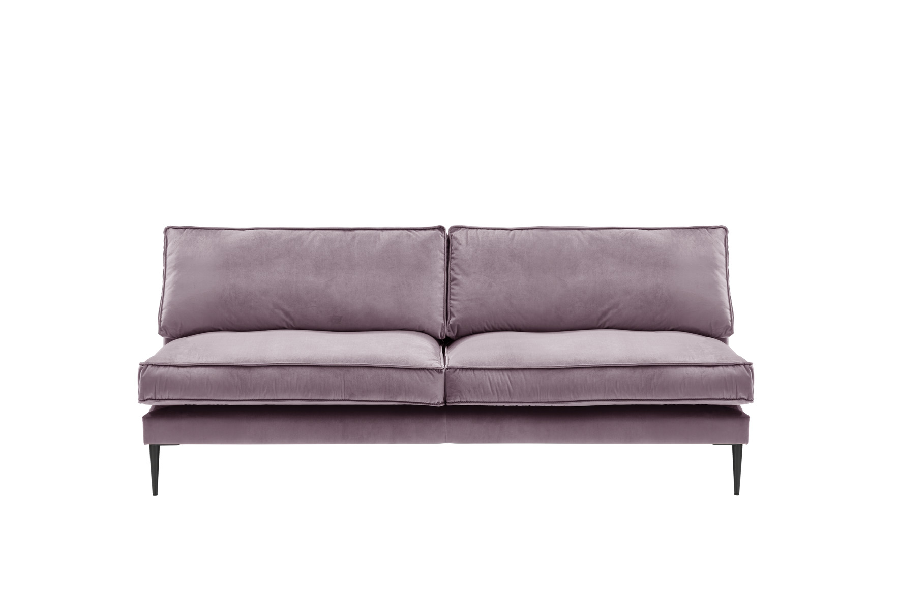 Sofa 3-sitzig ohne Armlehnen FRITZ in Samt-Velours taupe, ca. 196 cm breit