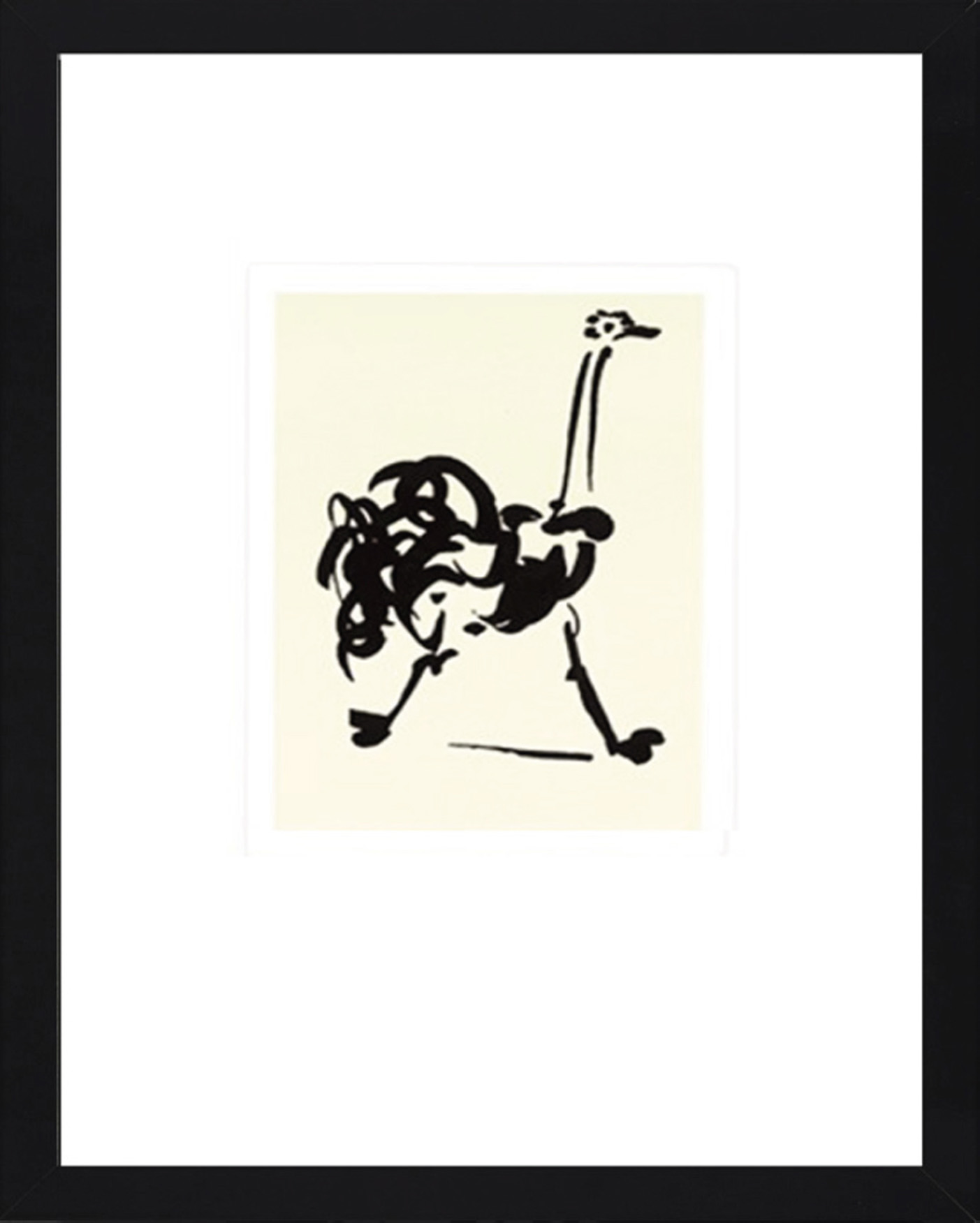 Picasso-Kunstdruck STRAUß | Holzrahmen schwarz / Kunstglas | 50 x 60 cm