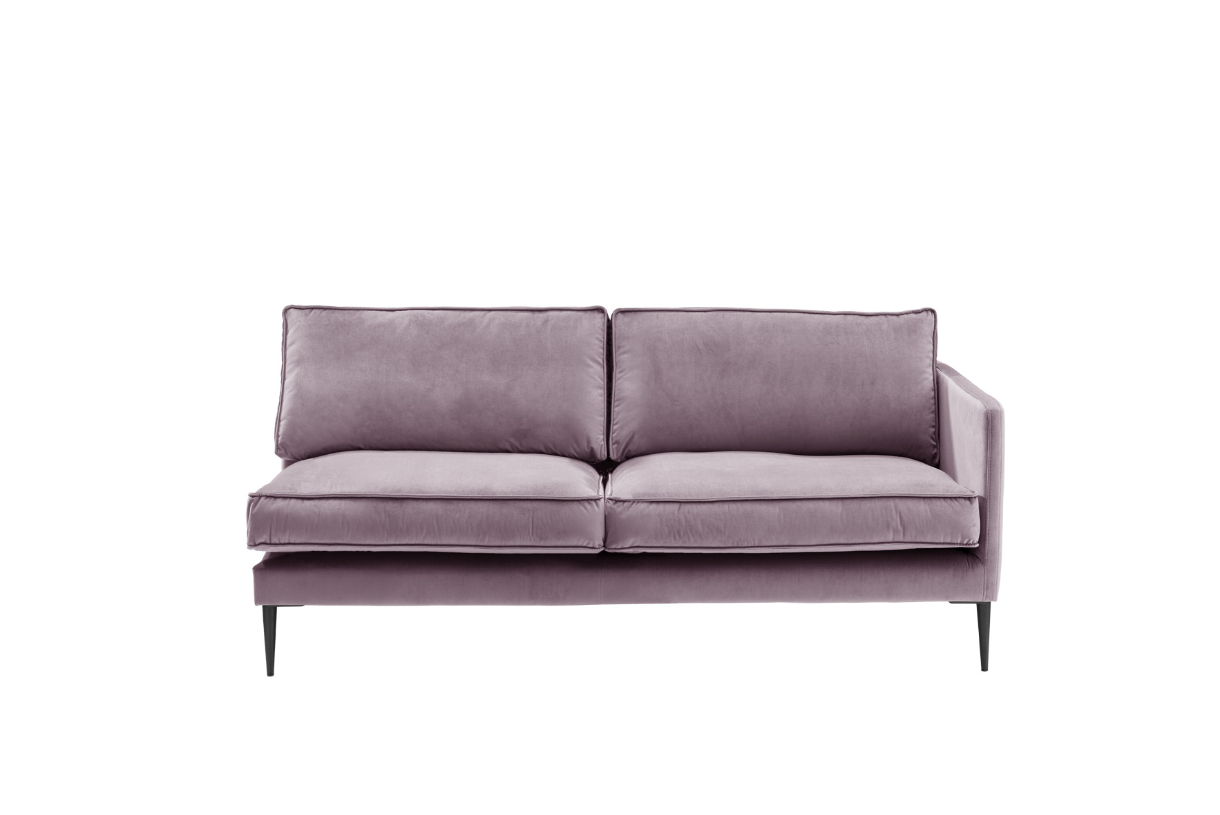Sofa 2,5-sitzig mit Armlehne rechts FRITZ in Samt-Velours taupe, ca. 173 cm breit