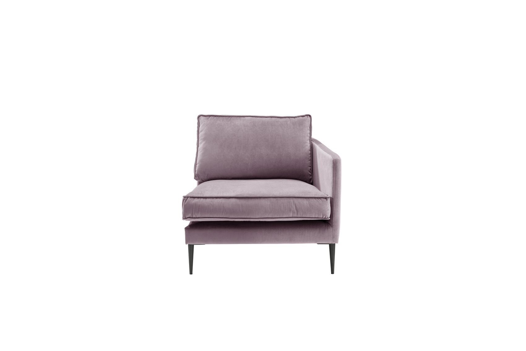 Sofa 1,5-sitzig mit Armlehne rechts FRITZ in Samt-Velours taupe, ca. 89 cm breit