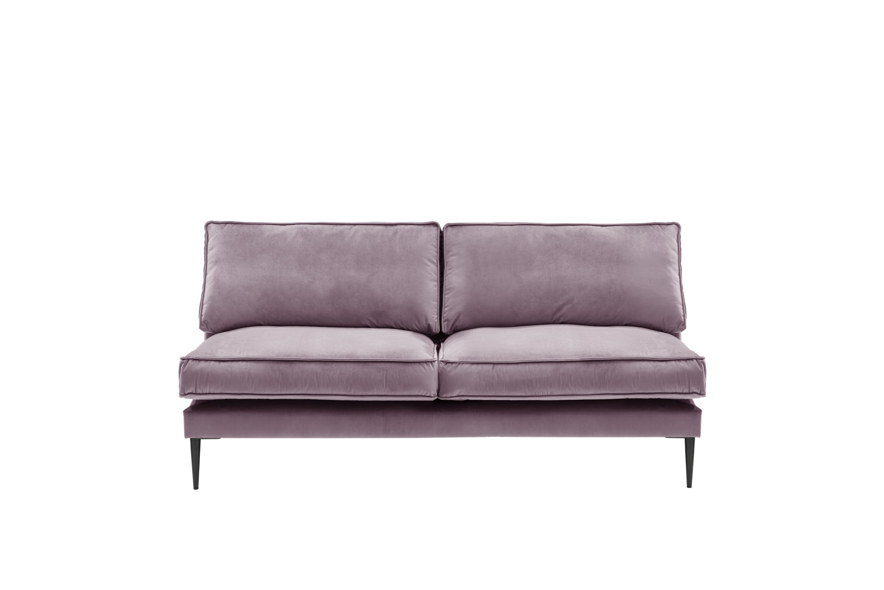 Sofa 2,5-sitzig ohne Armlehnen FRITZ in Samt-Velours taupe, ca. 166 cm breit