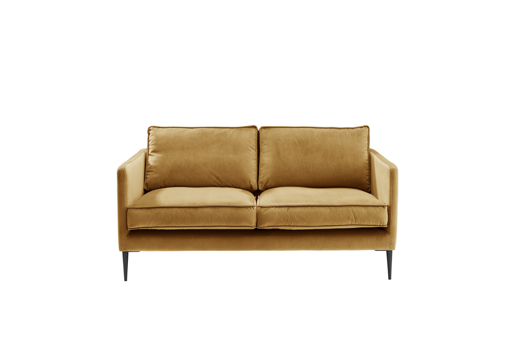Sofa 2-sitzig FRITZ in Samt-Velours goldgelb, ca. 150 cm breit
