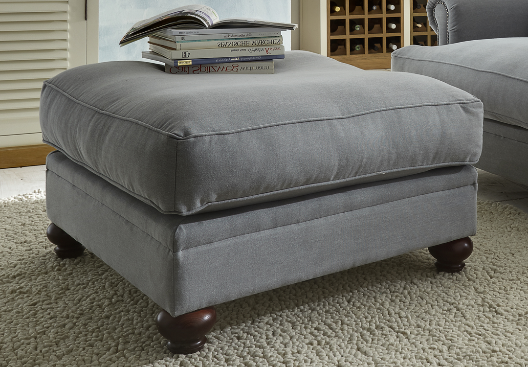 Hocker (Stoff Ranch 180 Dolphin ) Füße Buche kolonialfarbi