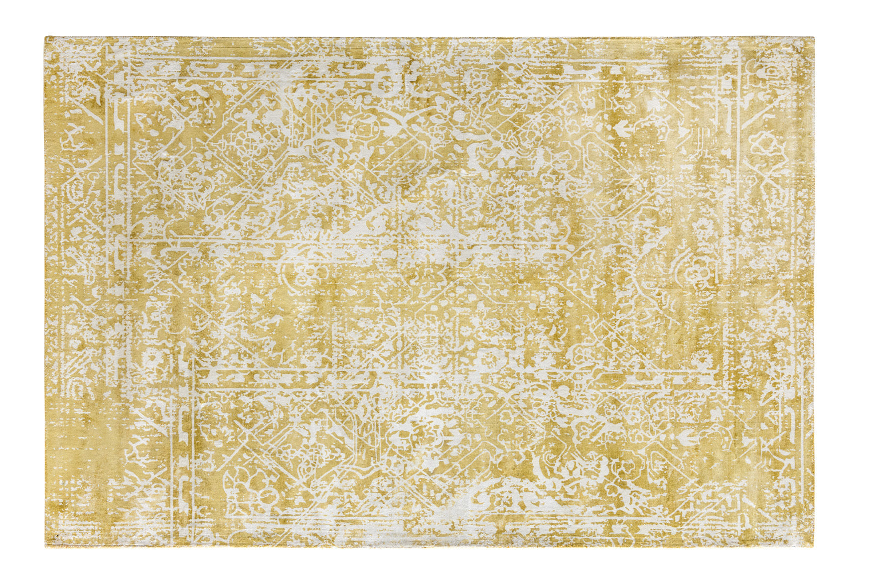Vintage-Teppich RUFUS, 170 x 240 cm | gelb / natur | Used-Look