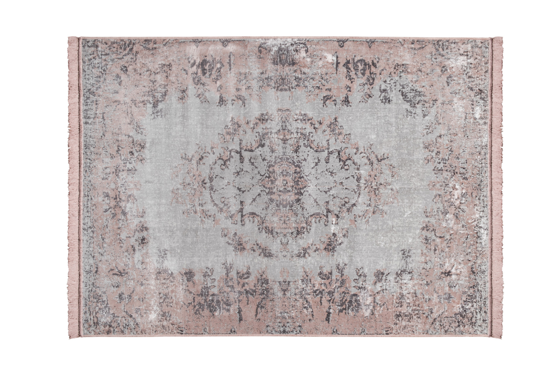 Vintage-Teppich VAN DYCK, 170 x 240 cm | altrosa | traditionelle Ornamente | Used-Look