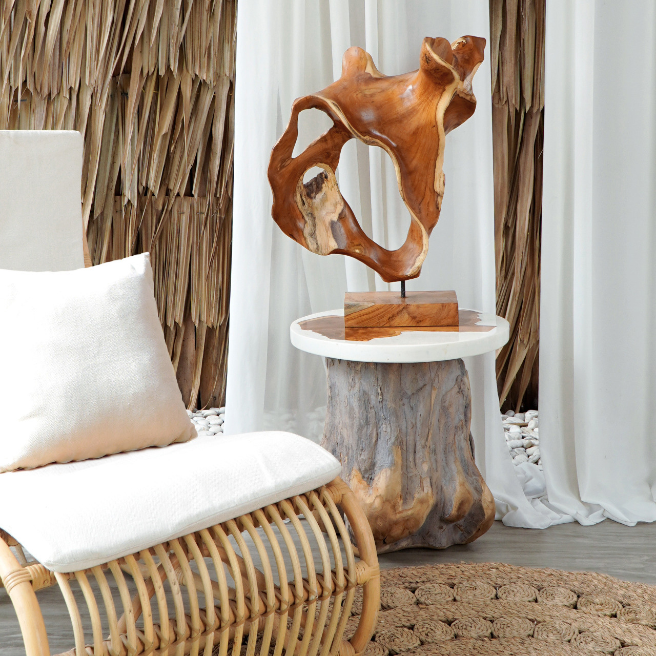 Deko-Skulptur WOOD | Teakholz-Wurzel | ca. 70 cm