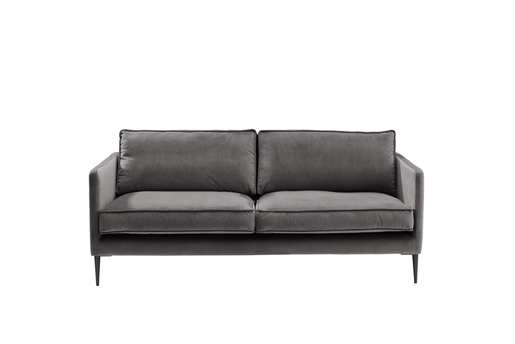 Sofa 2,5-sitzig FRITZ in Samt-Velours anthrazit, ca. 180 cm breit