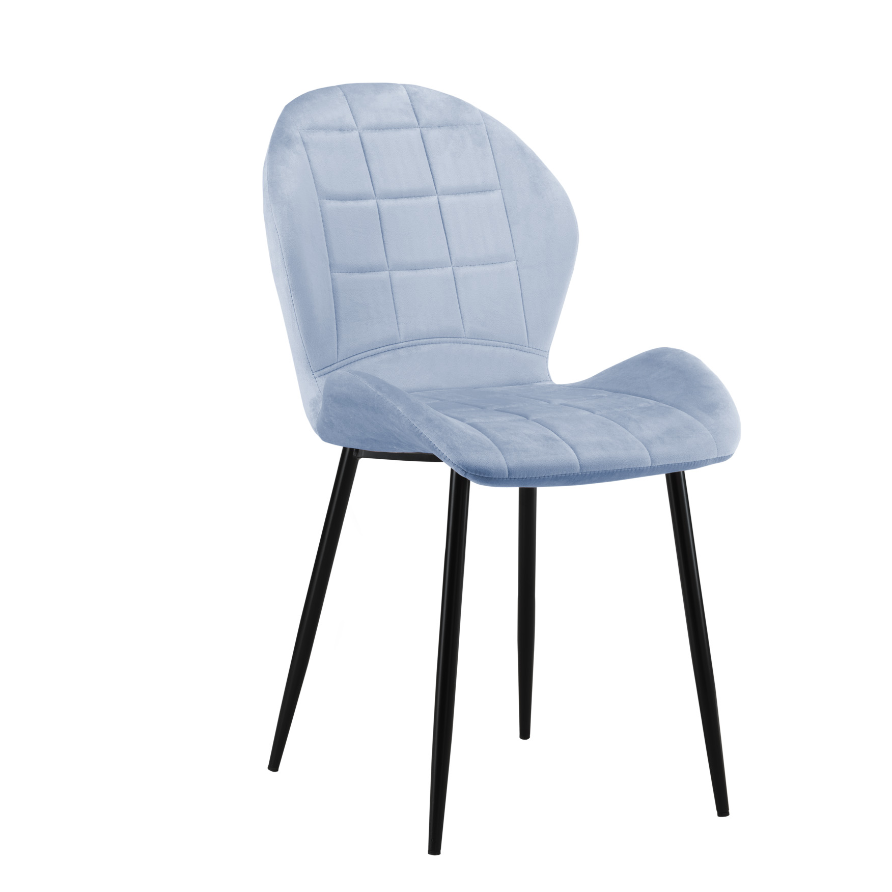 Design-Stuhl M2H-WAVE | Bezug PU Kunstleder aqua-blau | Beine Metalll schwarz pulverbeschichtet