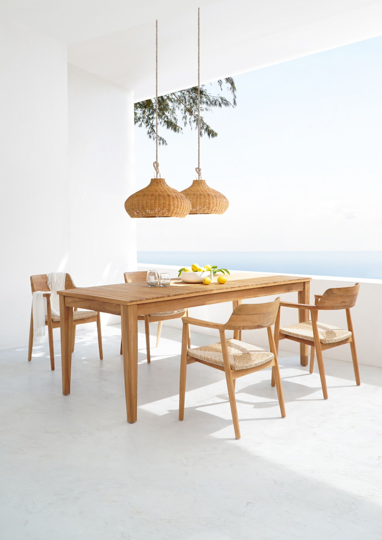 Gartenstuhl KENNEDY-2 | Teak | Poly-Binsensitz