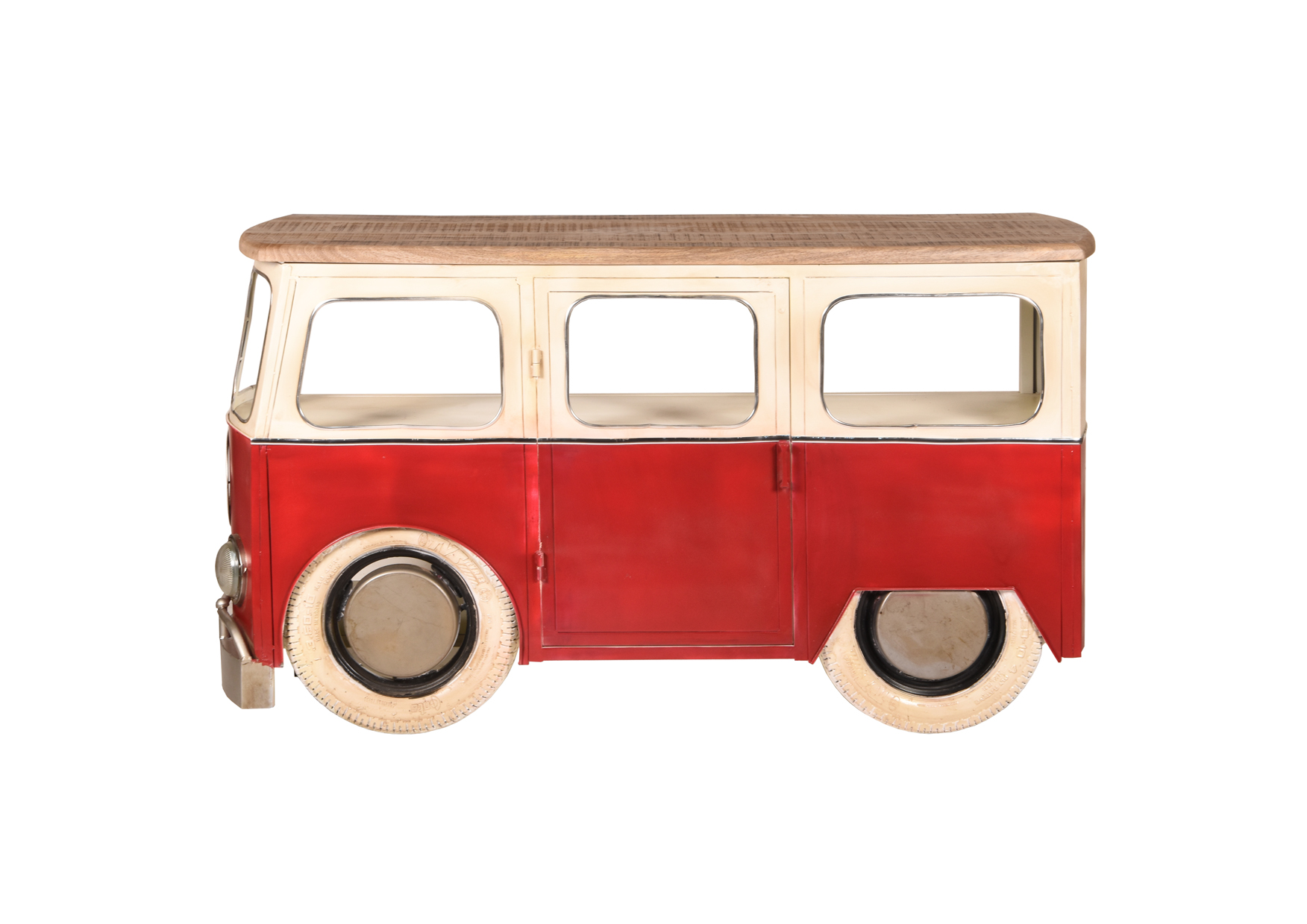 Fahrzeug-Ladentheke | BUS Nr.2 | rot-weiß / Mango