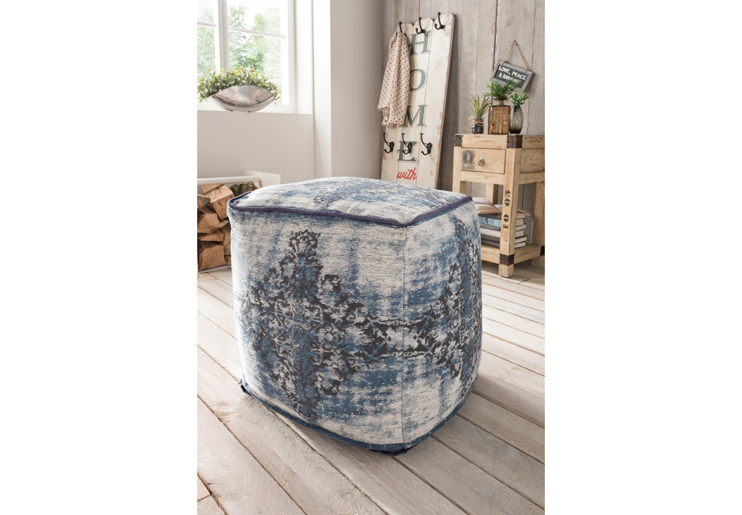 Vintage-Sitzhocker blau ANTIQUITY