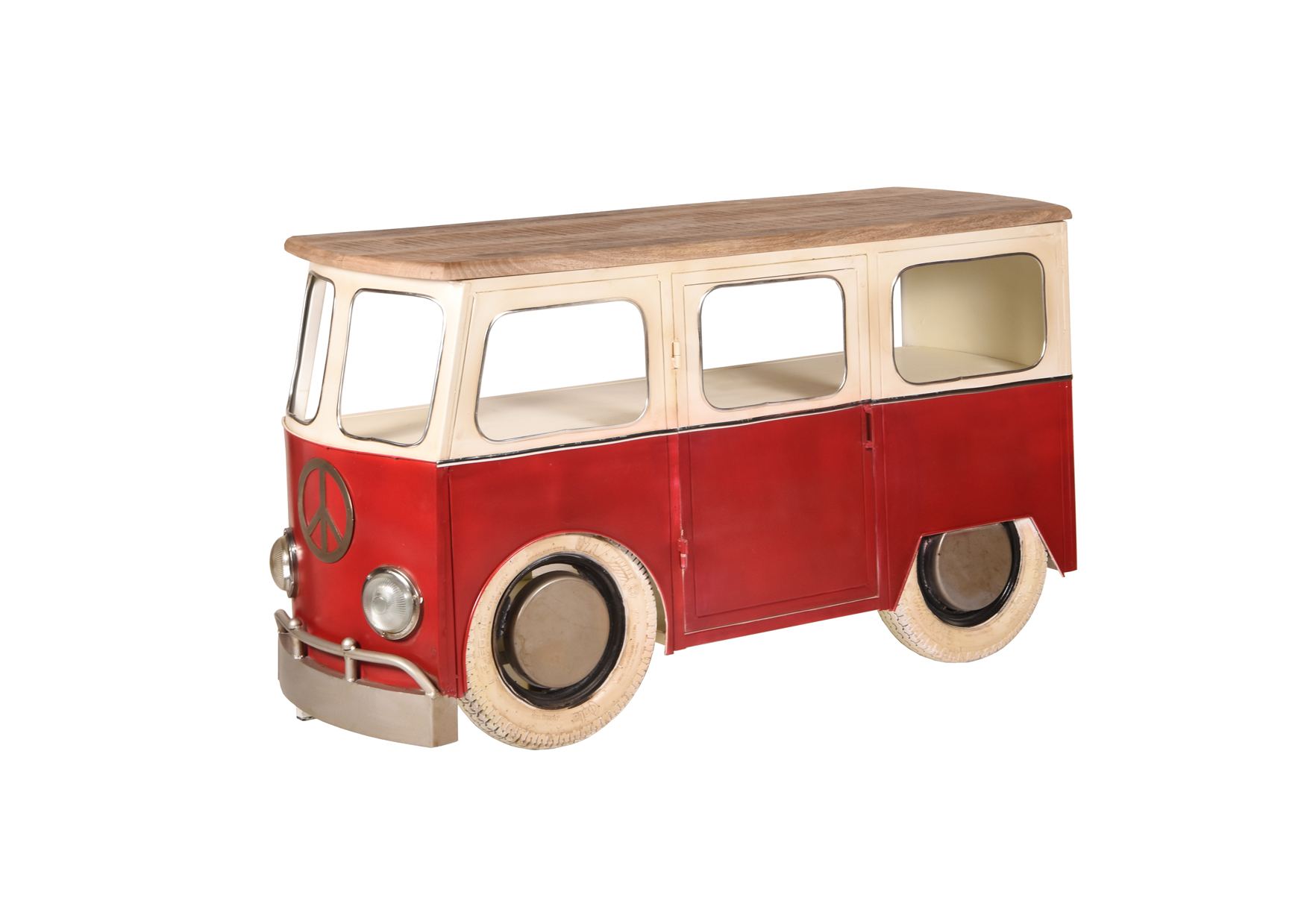 Fahrzeug-Ladentheke | BUS Nr.2 | rot-weiß / Mango