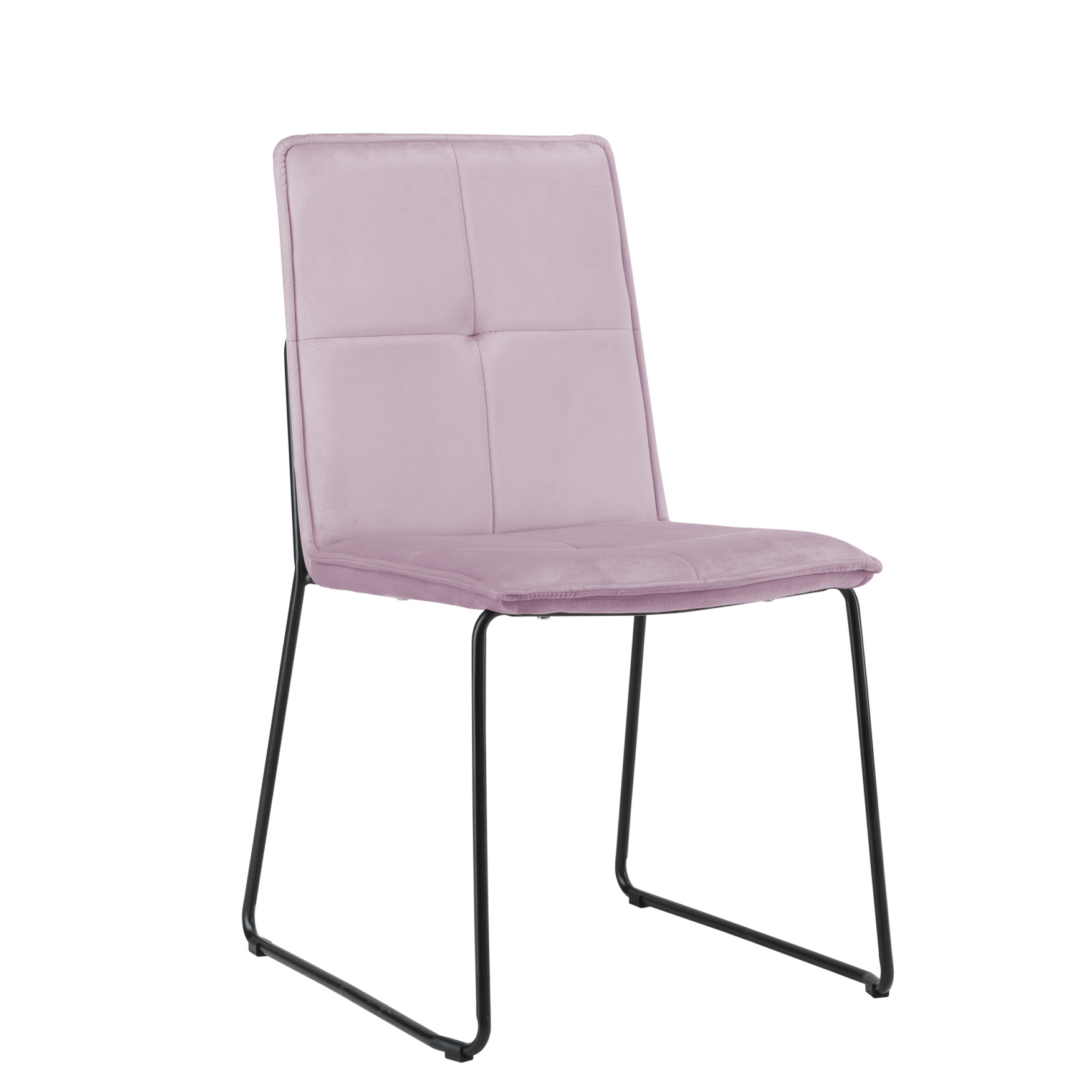 Design-Stuhl M2H-TRUE, altrosa | Samt-Velours | Beine Metall schwarz pulverbeschichtet