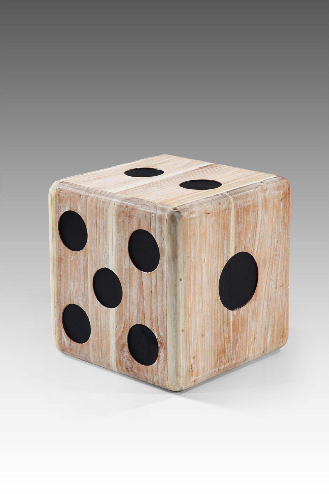 Beistelltisch als Würfel | CUBE | Teak-Holz white wash | 40 cm