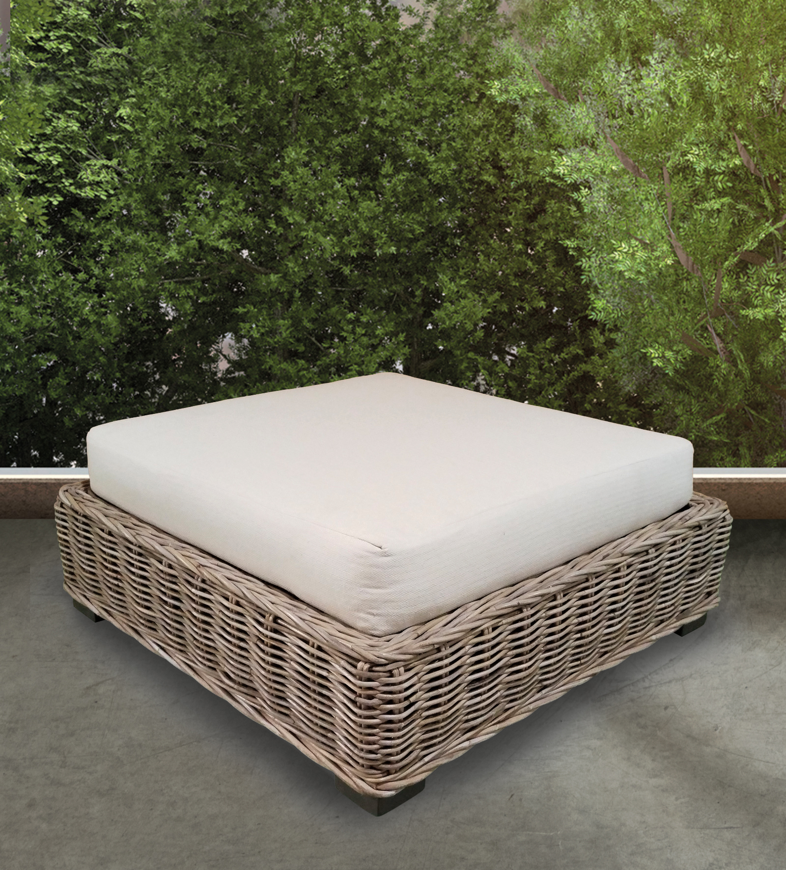 Rattan-Hocker | SPLIT | 80 cm grau 