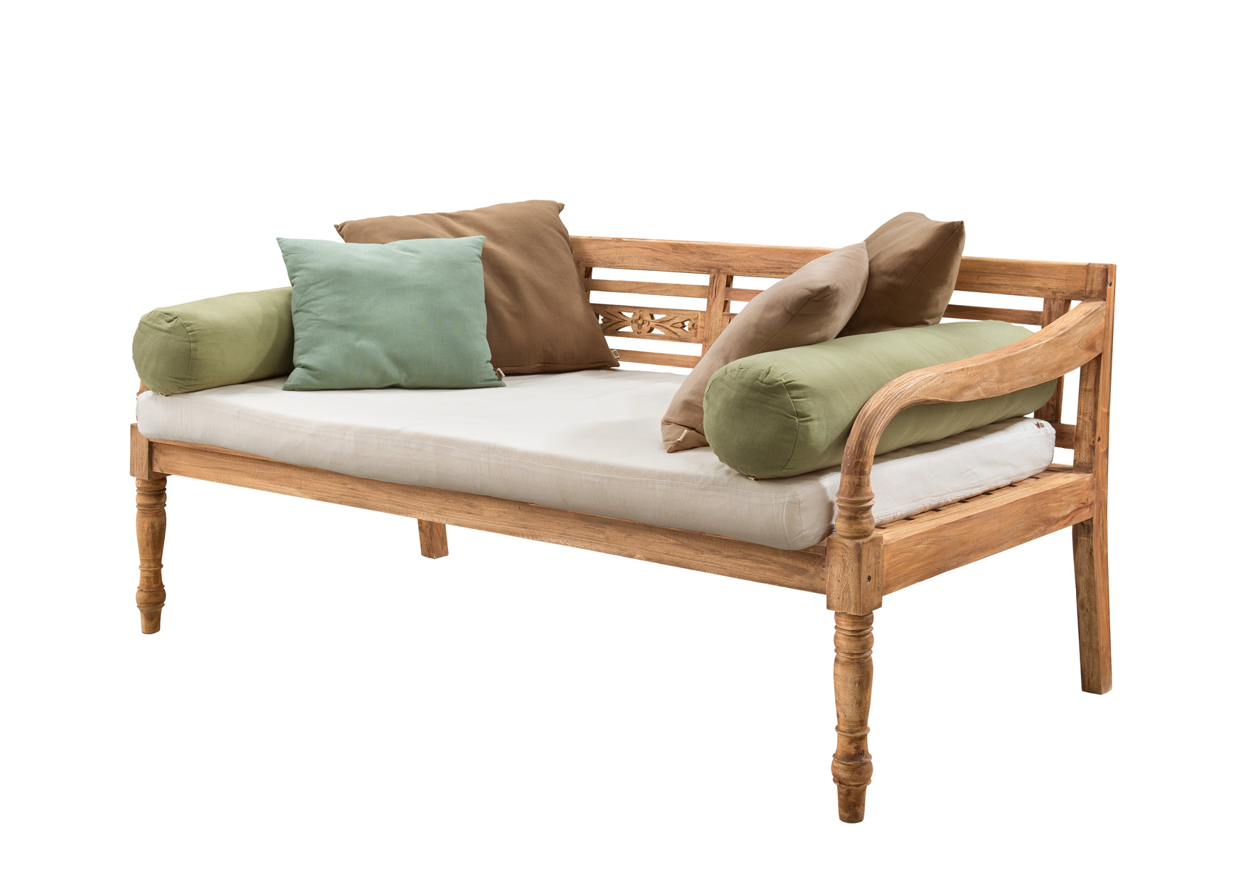Daybed SILENCE | Holz antik natur | mit Polstern