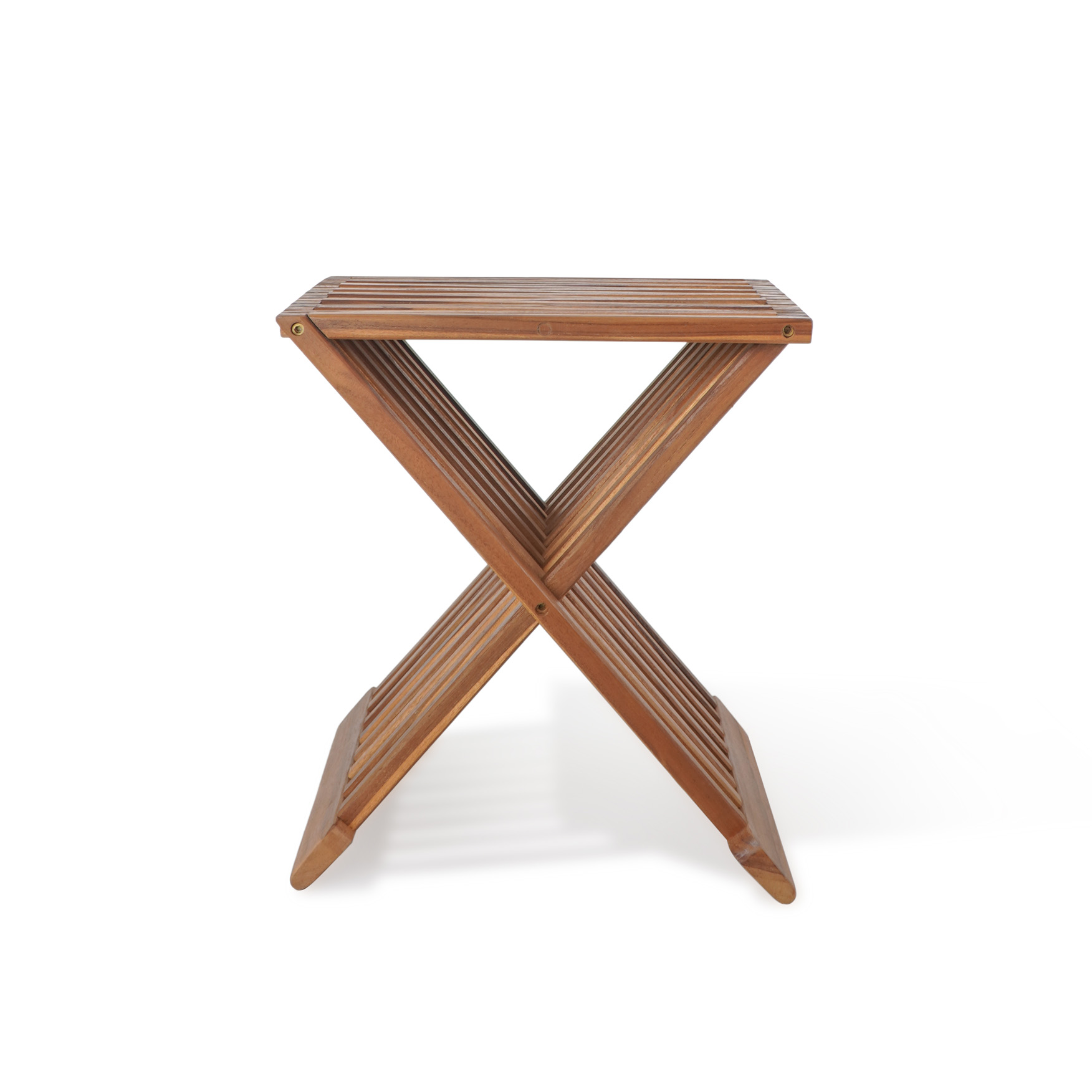 Garten-Beistelltisch X-CROSS | Teak massiv | klappbar