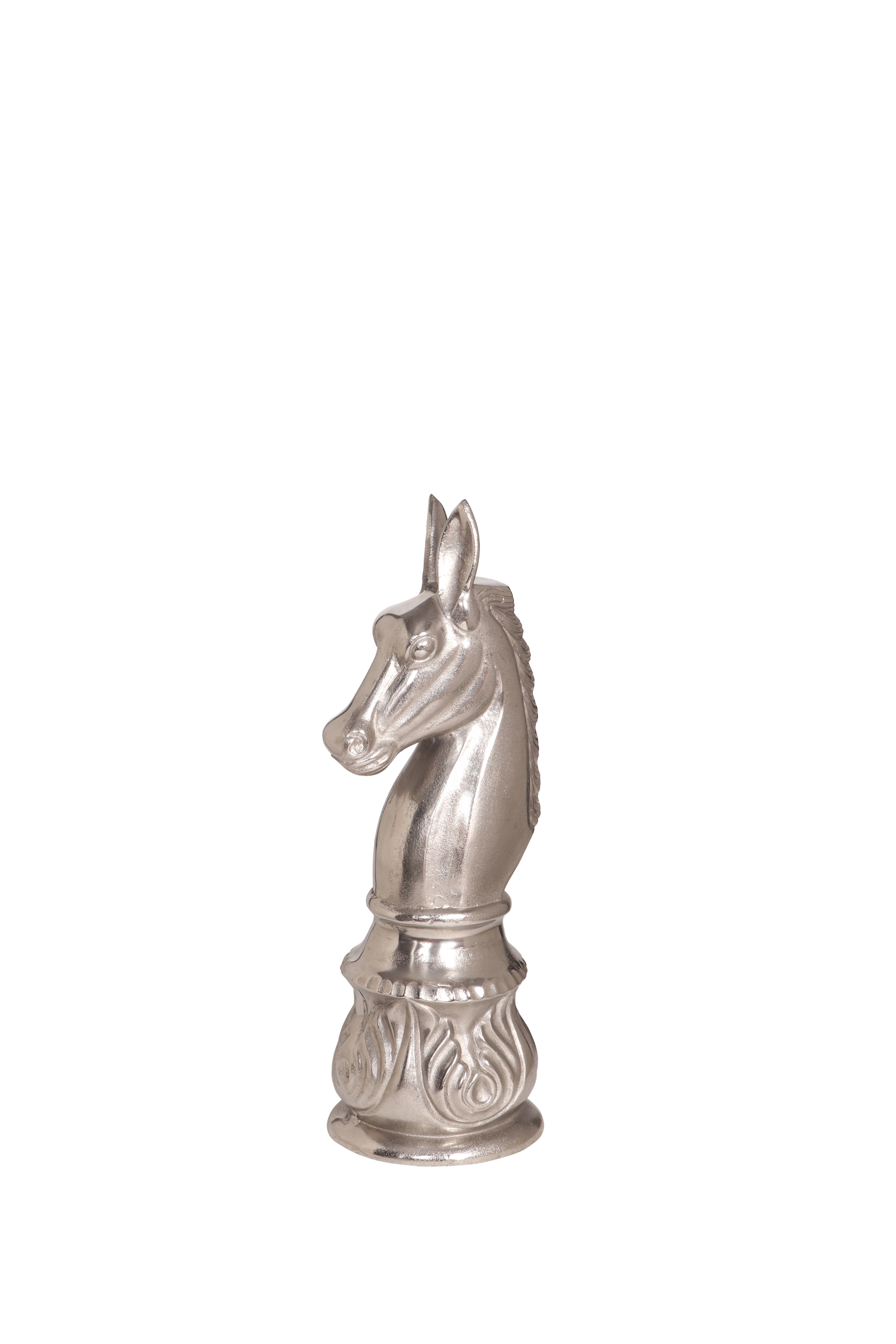 Deko-Pferd HORSE als Skulptur für Pferdliebhaber | Höhe 59 cm | Metall vintage silber