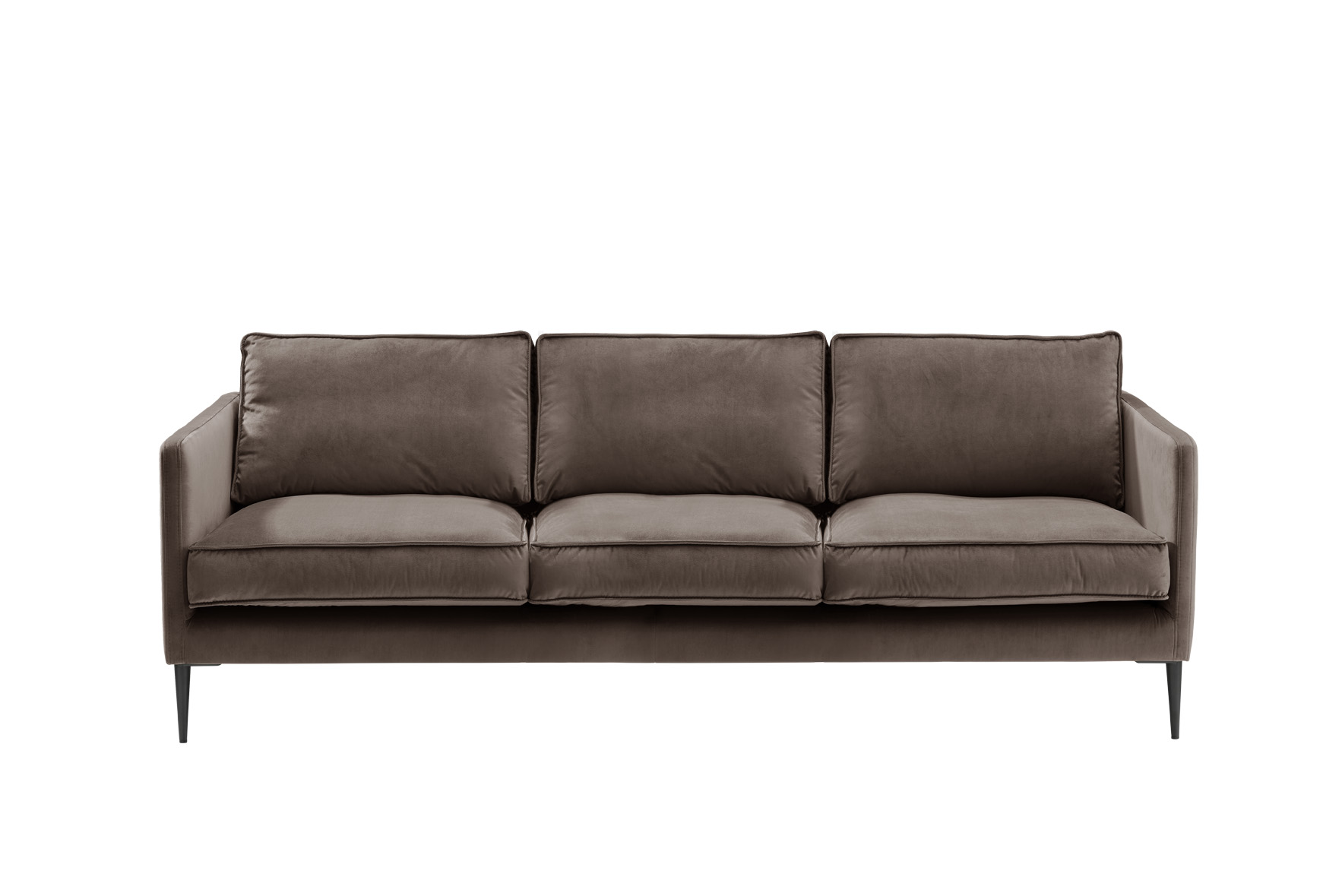 Sofa 4-sitzig FRITZ in Samt-Velours sanftbraun, ca. 254 cm breit