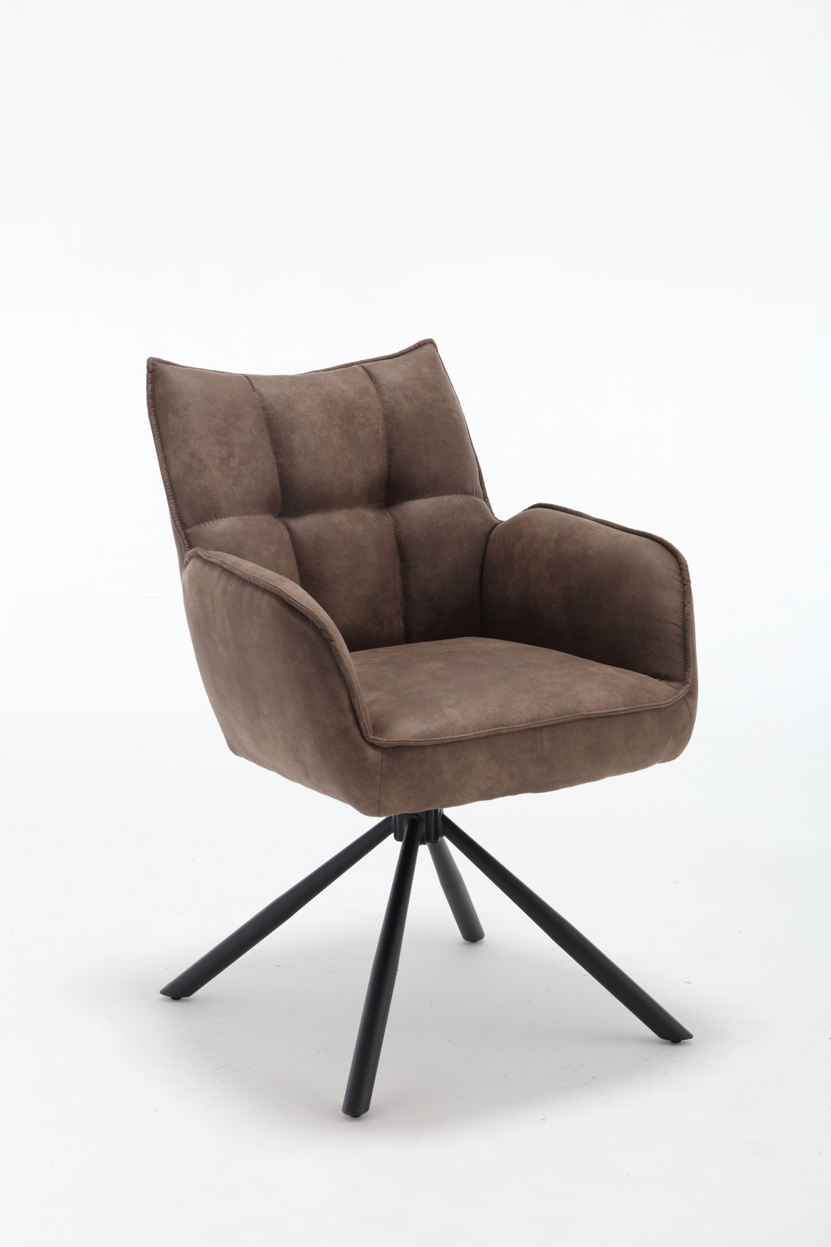 Design-Stuhl MCAS-1 | Federkern | drehbar | Wildlederoptik braun