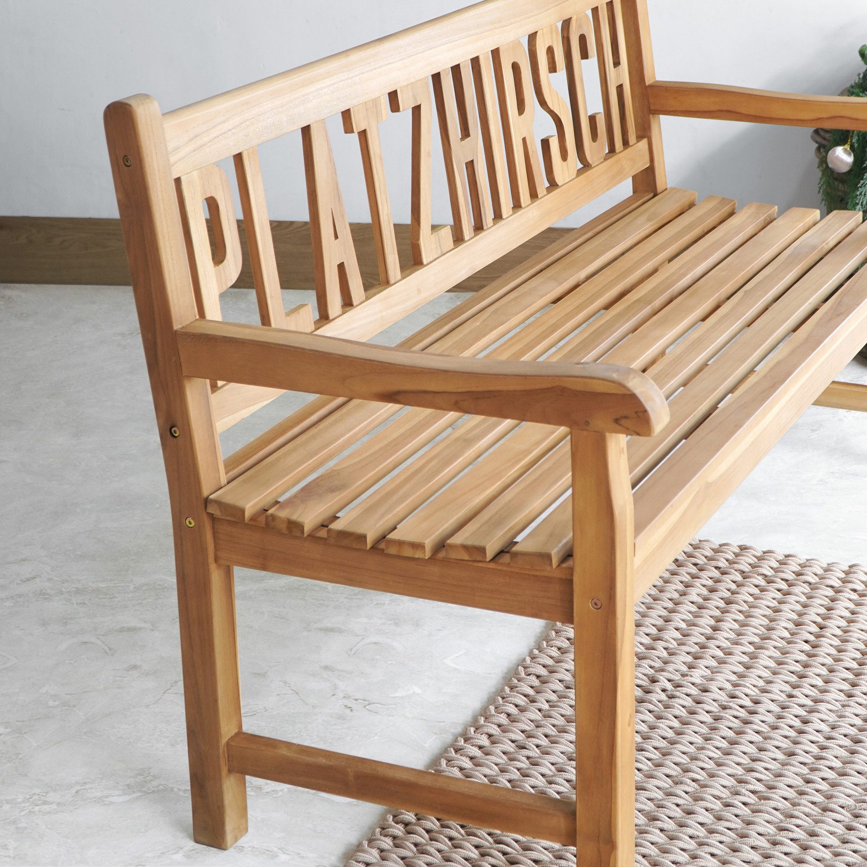 Gartenbank PLATZHIRSCH | Teakholz | 150 cm 