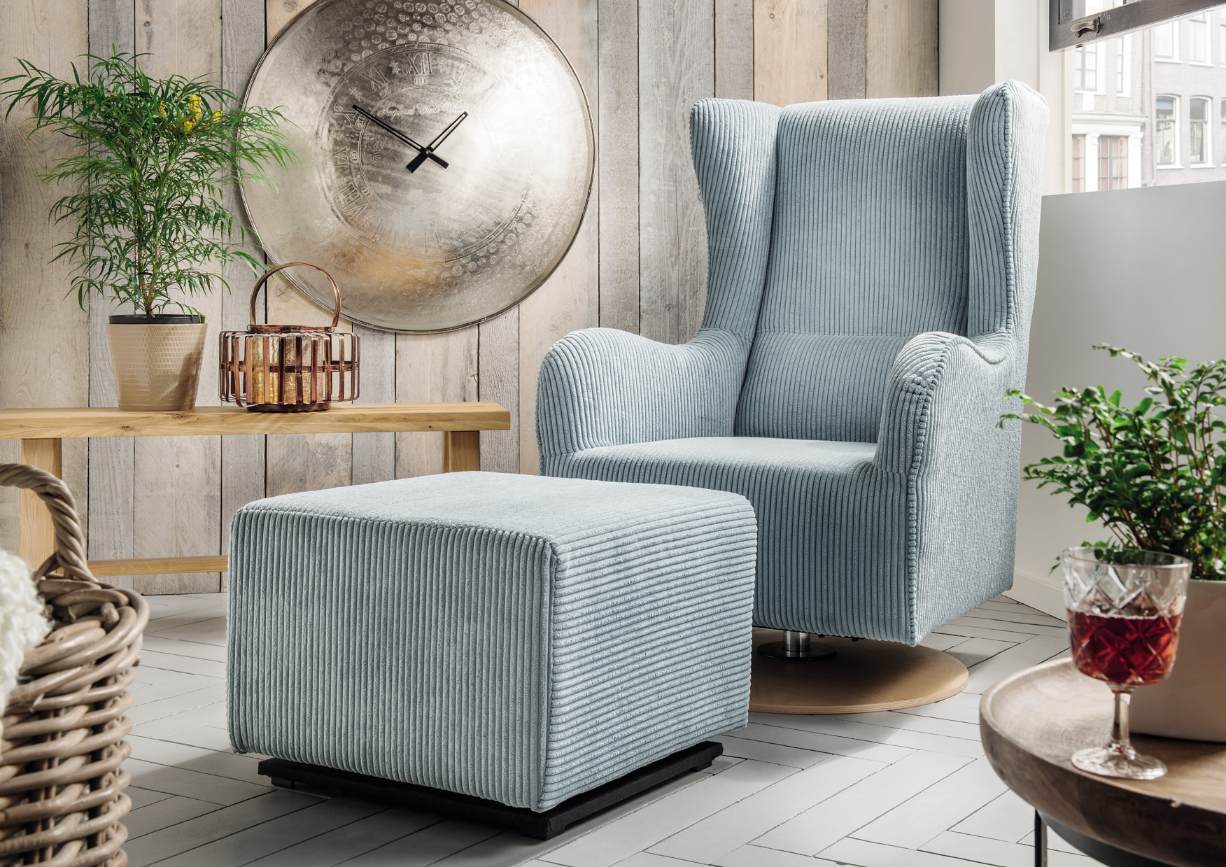 Cord aqua-blau