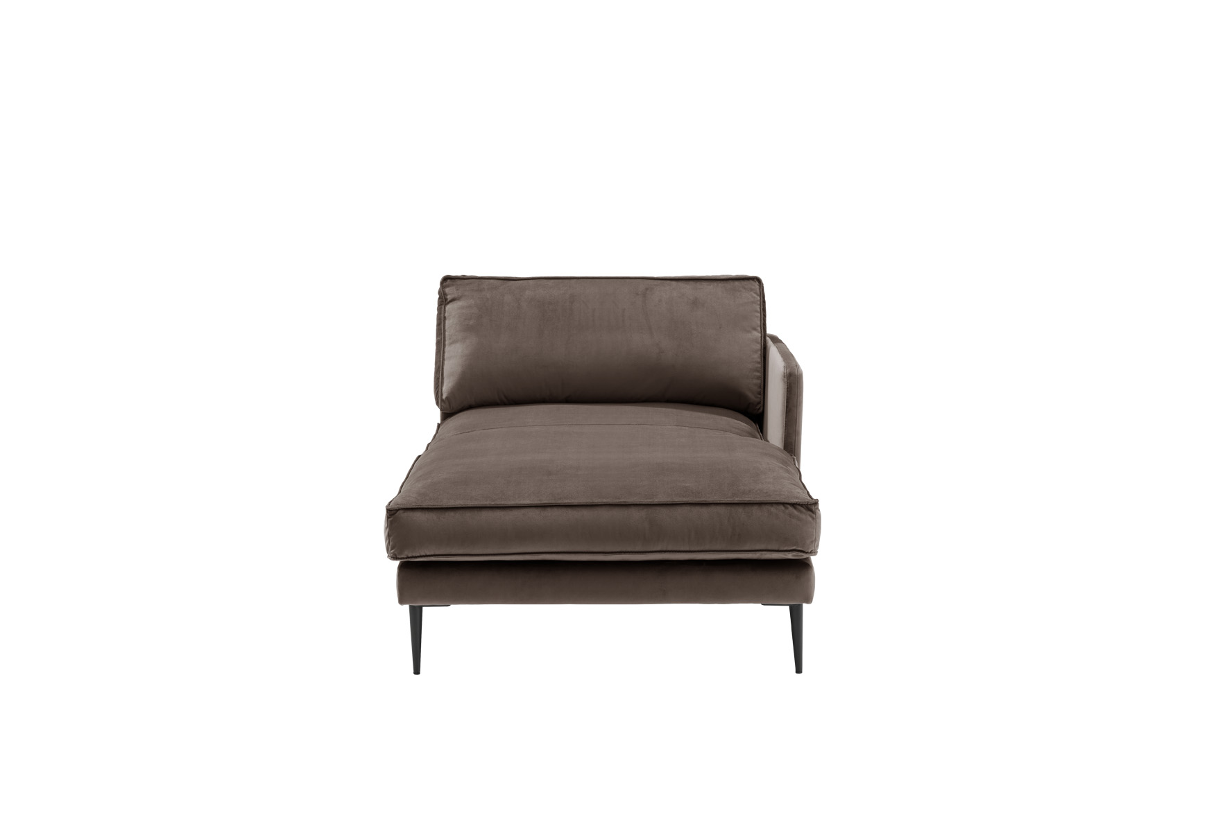 Longchair/Divan mit Armlehne rechts FRITZ in Samt-Velours sanftbraun, ca. 105 cm breit