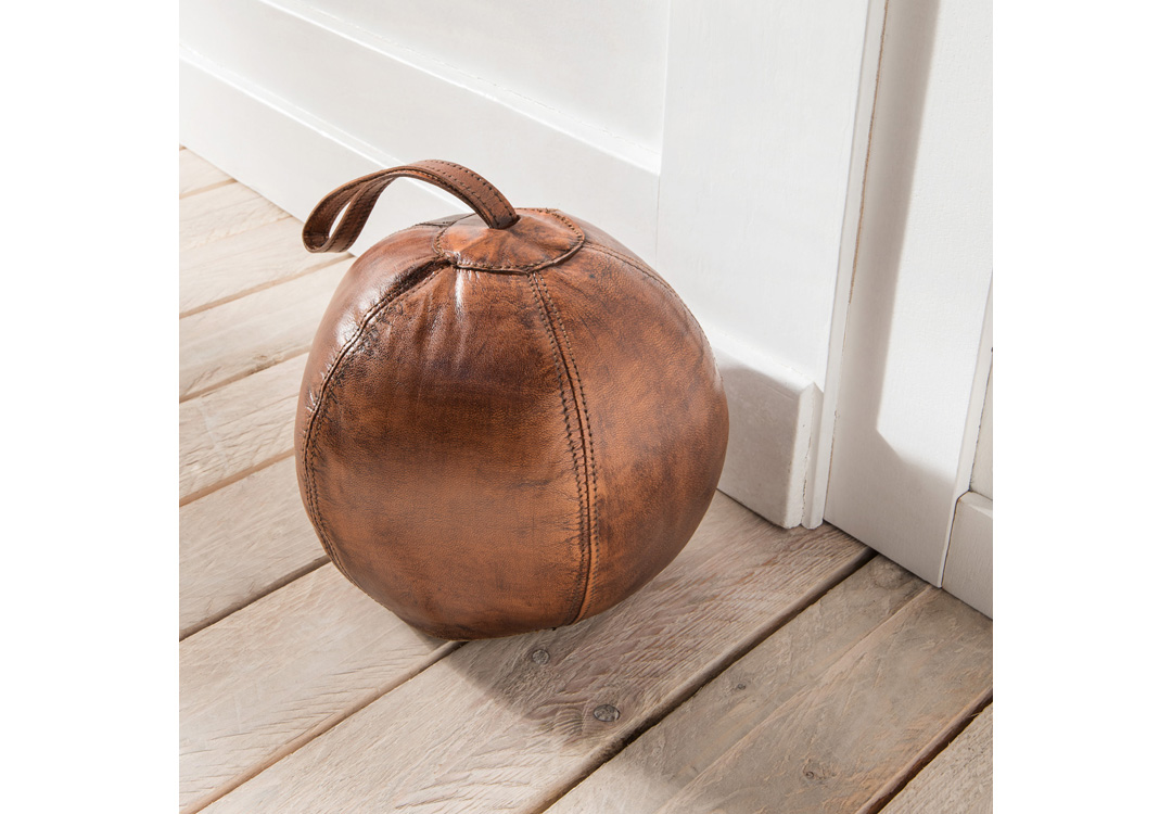 Türstopper SFERA | Echt Leder kugelförmig mit Sandfüllung