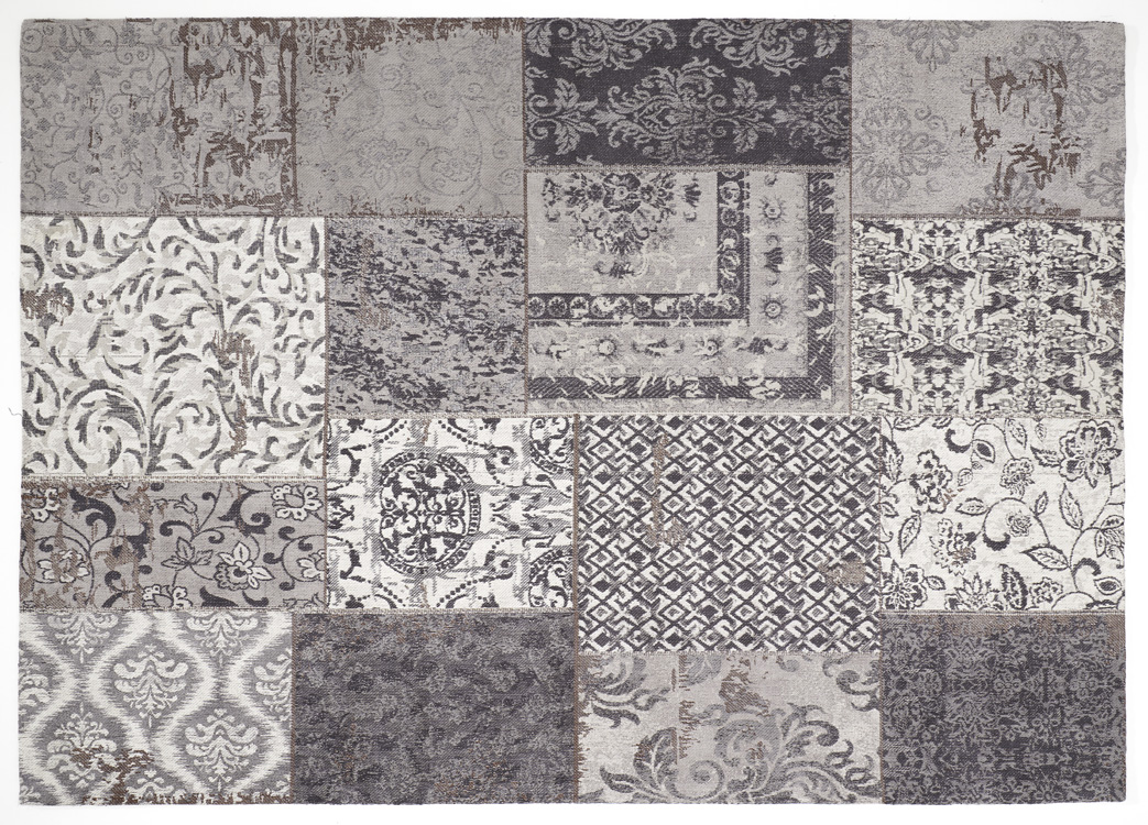 Vintage-Teppich Patchwork, grey