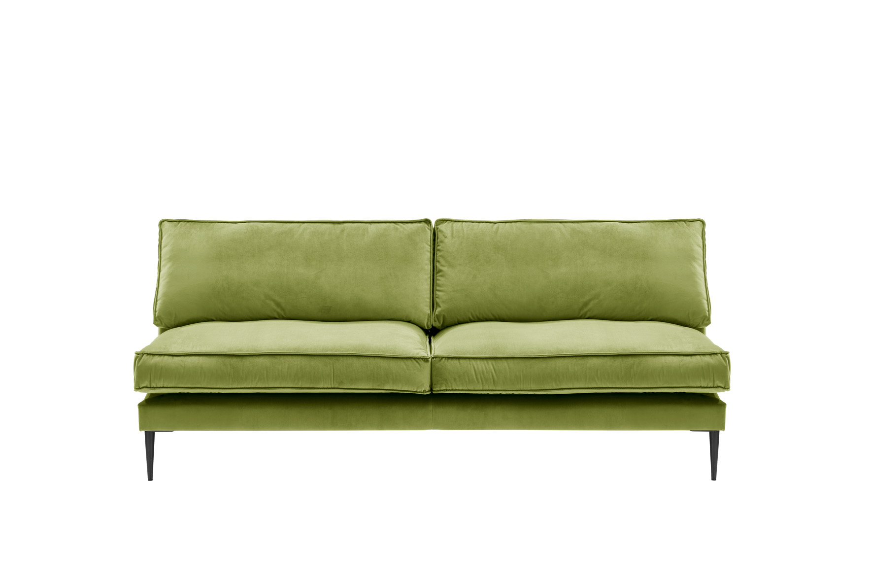 Sofa 3-sitzig ohne Armlehnen FRITZ in Samt-Velours huntergrün, ca. 196 cm breit