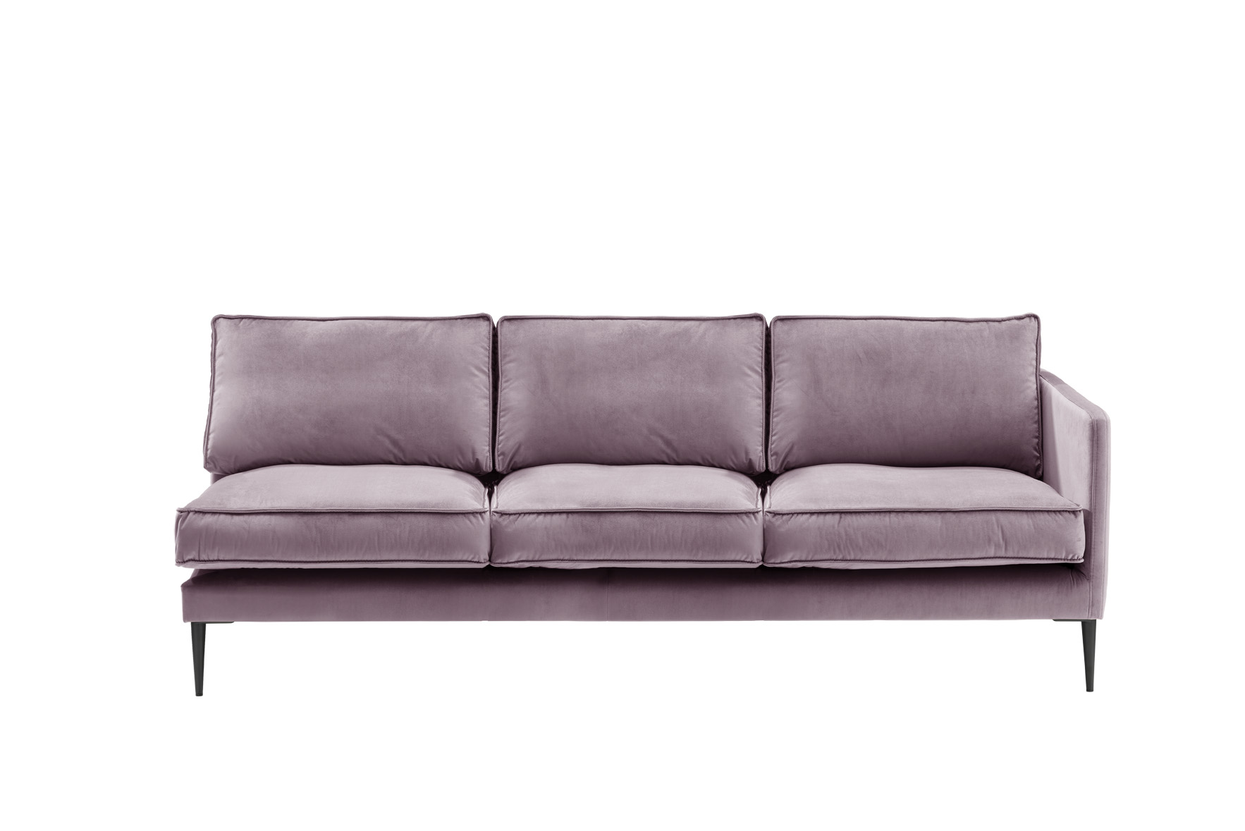 Sofa 4-sitzig mit Armlehne rechts FRITZ in Samt-Velours taupe, ca. 247 cm breit