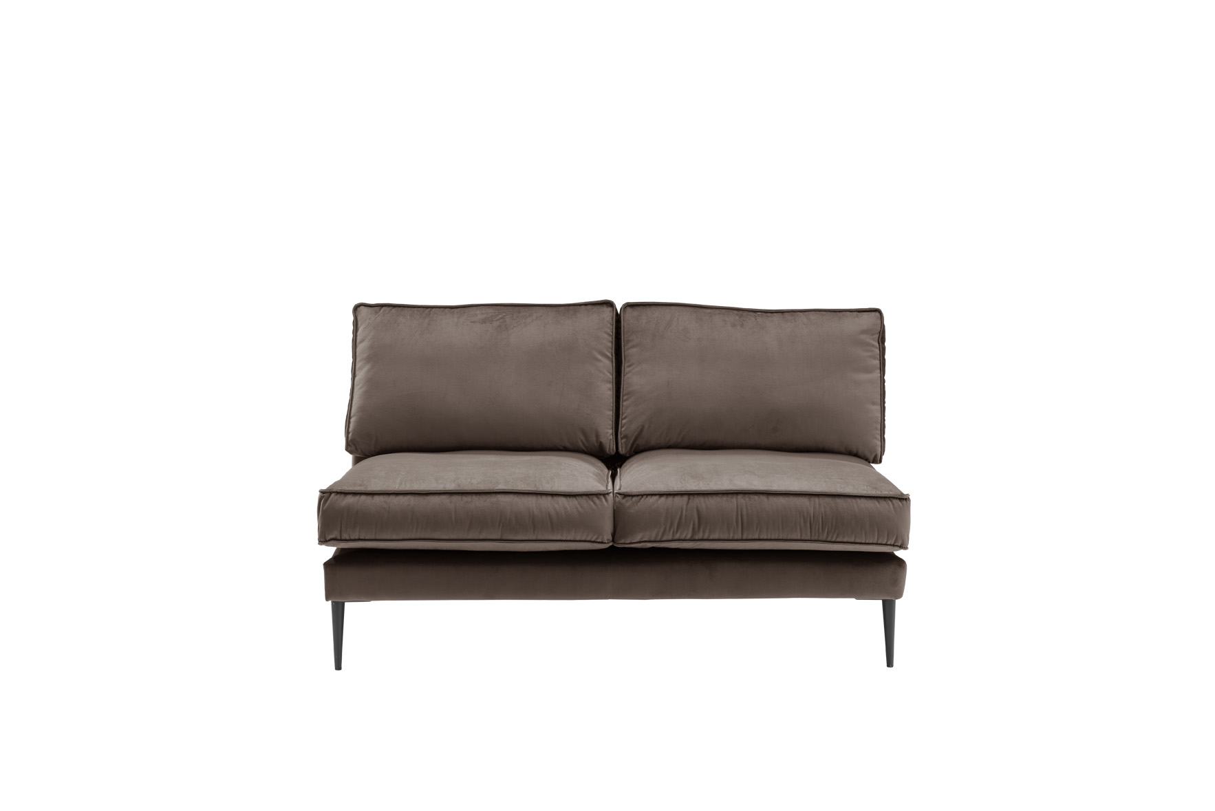 Sofa 2-sitzig ohne Armlehnen FRITZ in Samt-Velours sanftbraun, ca. 136 cm breit