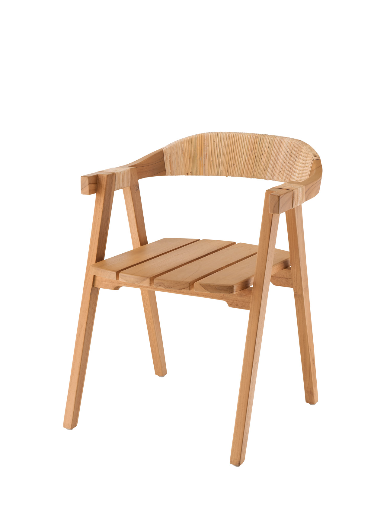 Gartenstuhl WOVEN | Teakholz |  Rattan gewebt