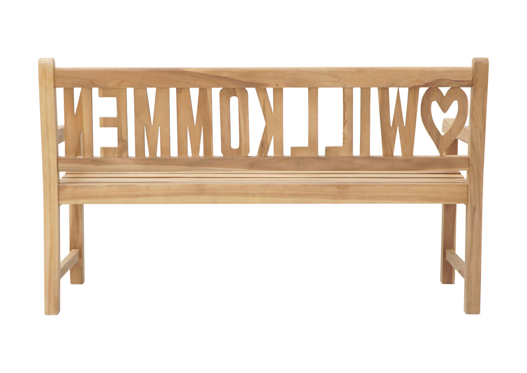 Gartenbank ♥WILLKOMMEN | Teakholz | 150 cm 