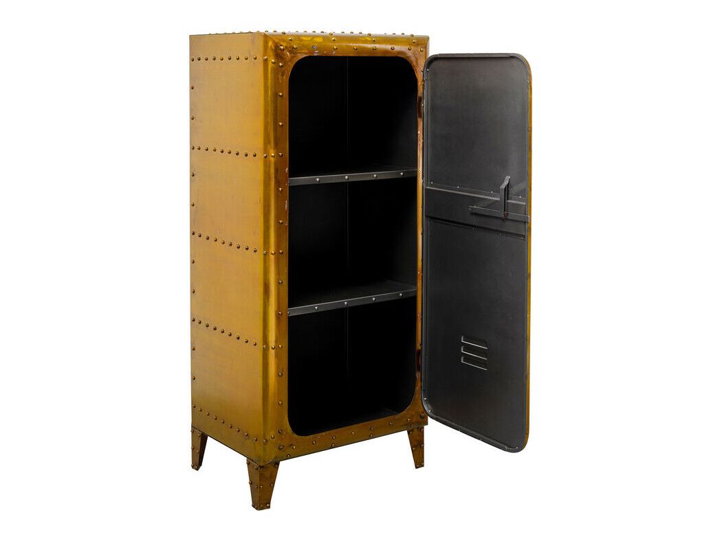 Schrank SAFE | Metall vintage gold | mit Regaleinteilung | BH: ca. 66 x 152 cm