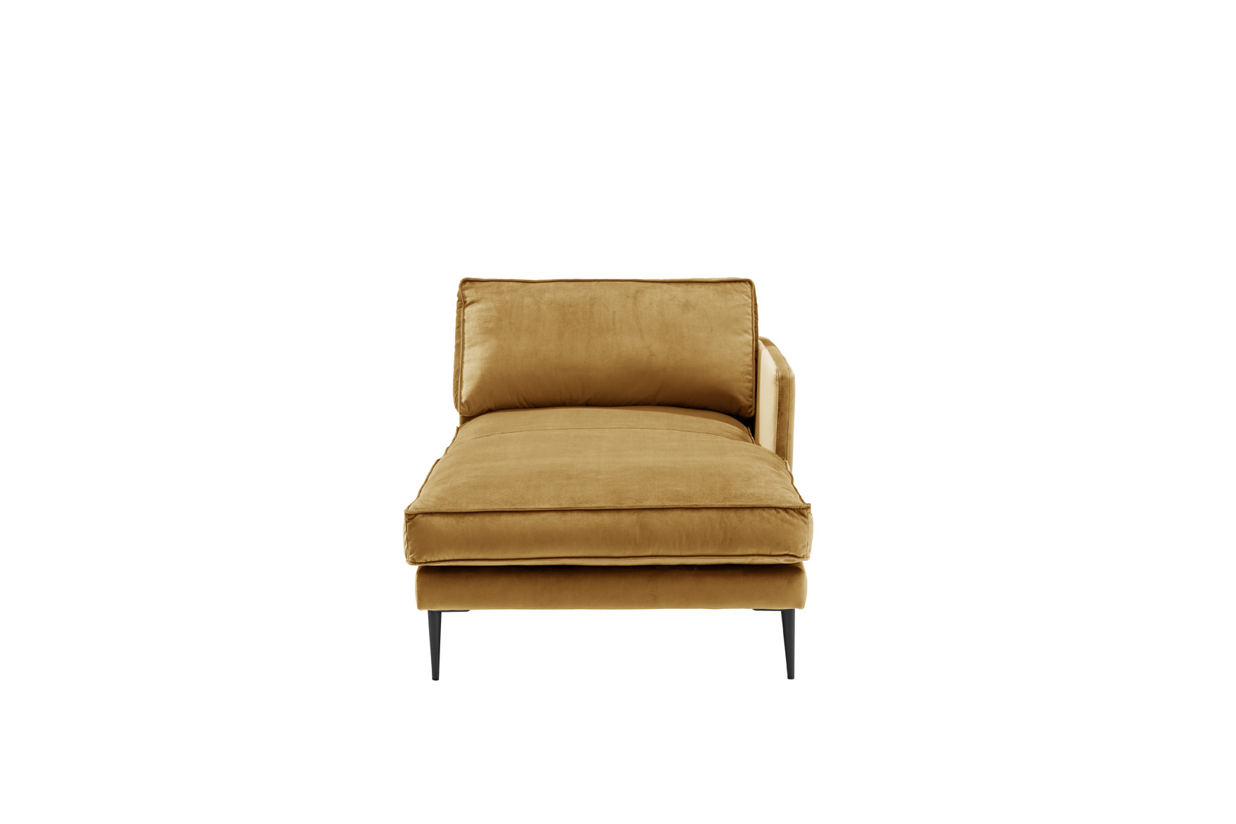Longchair/Divan mit Armlehne rechts FRITZ in Samt-Velours goldgelb, ca. 90 cm breit