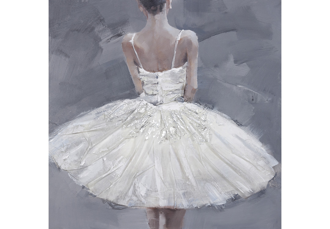 Unikat-Leinwandbild Ballerina I | Acryl auf Leinwand / Stoff-Relief | 100 x 100 cm