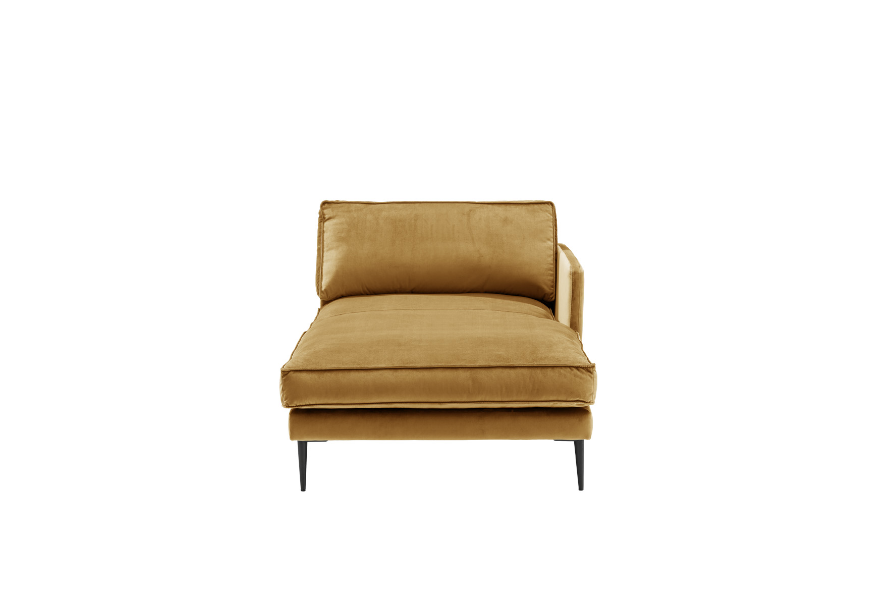 Longchair/Divan mit Armlehne rechts FRITZ in Samt-Velours goldgelb, ca. 105 cm breit
