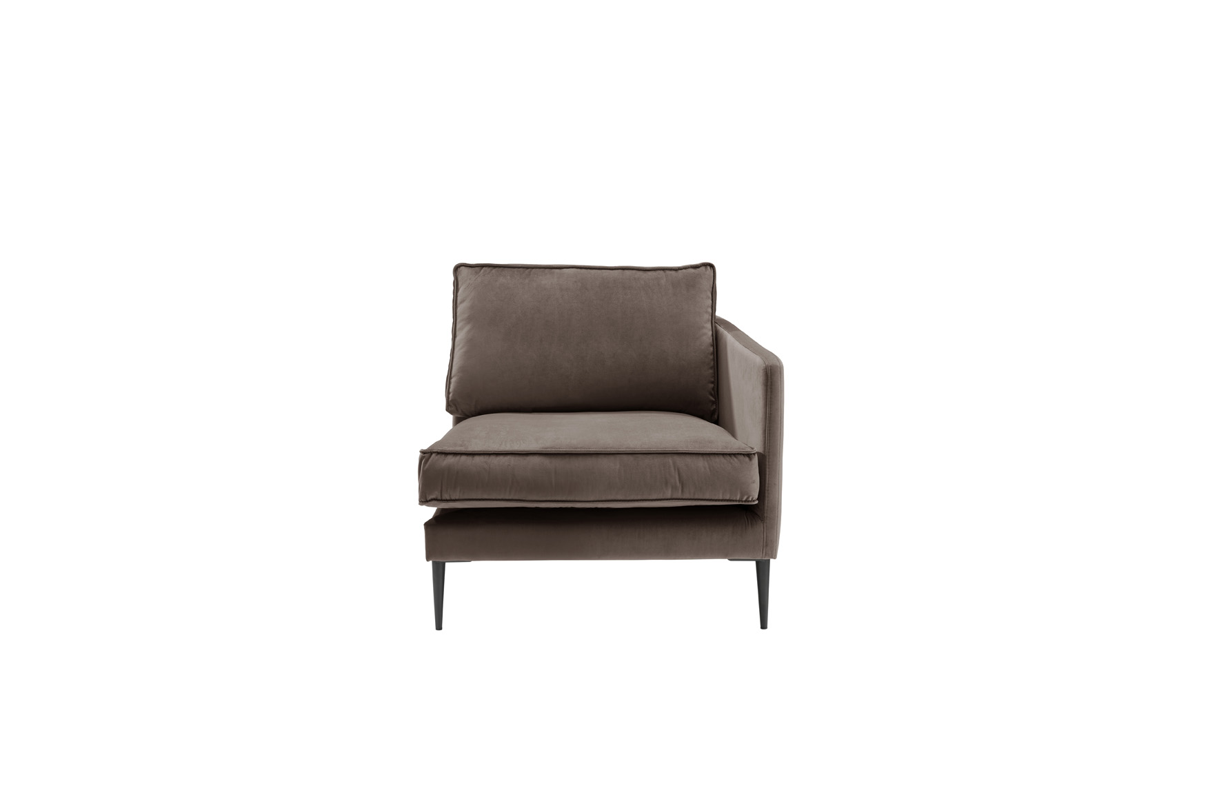 Sofa 1,5-sitzig mit Armlehne rechts FRITZ in Samt-Velours sanftbraun, ca. 89 cm breit