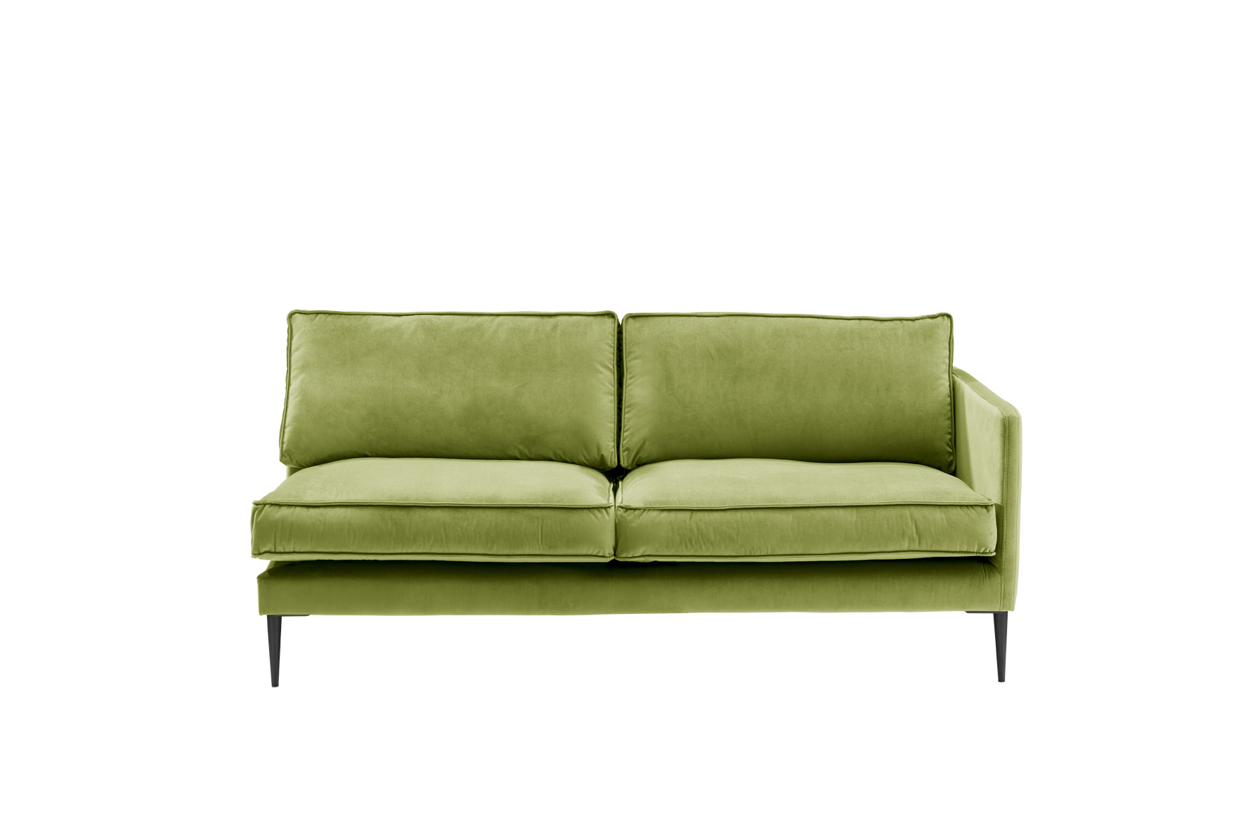 Sofa 2,5-sitzig mit Armlehne rechts FRITZ in Samt-Velours huntergrün, ca. 173 cm breit
