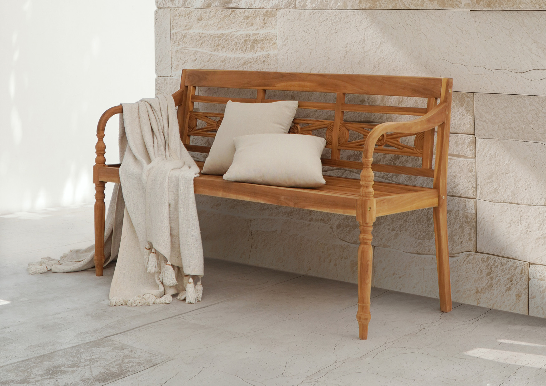 Gartenbank 3-sitzig CHRIS | Teakholz natur  | 150 cm  