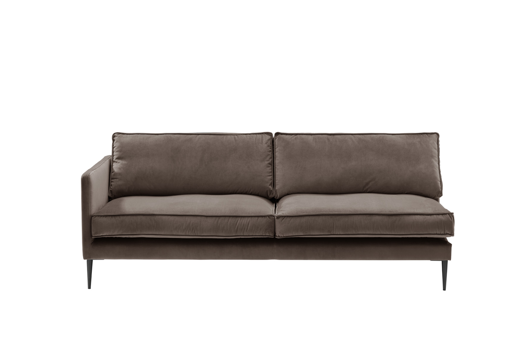 Sofa 3-sitzig mit Armlehne links FRITZ in Samt-Velours sanftbraun, ca. 203 cm breit